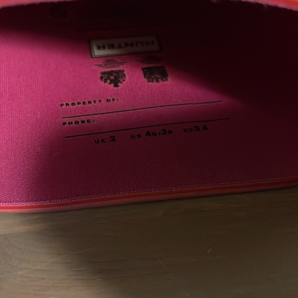 Hunter Red and Pink Rubber Boots - Girl’s Size 4 - Picture 8 of 9